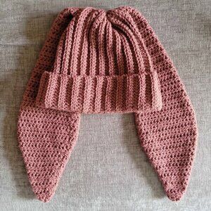 Handmade Crochet Bunny Rabbit Ear Beanie Hat